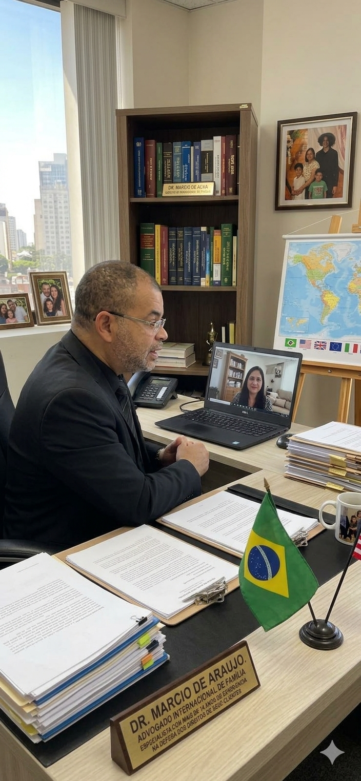 Dr. Marcio Leitão de Araújo em seu escritório, em atendimento online